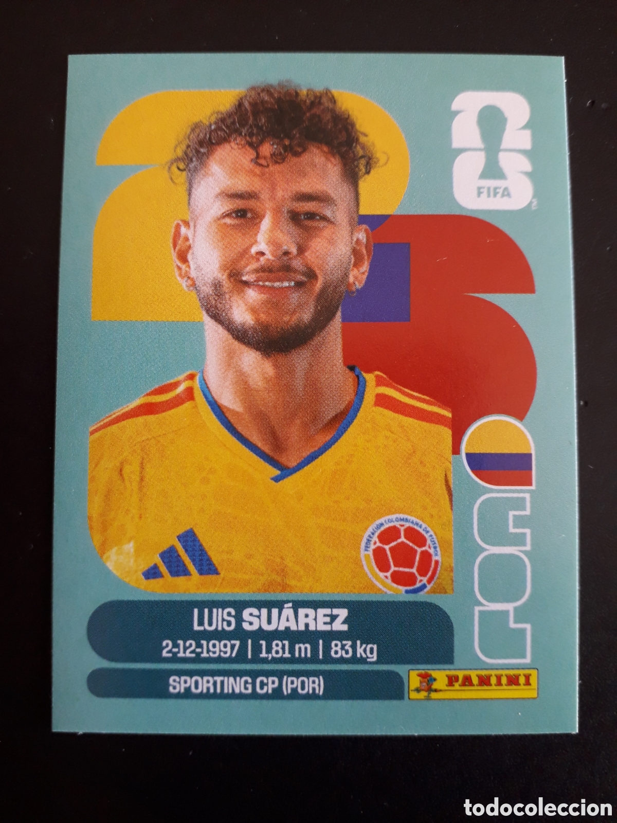 Cromos de f&uacute;tbol: SU&Aacute;REZ COLOMBIA COL 19 MUNDIAL F&Uacute;TBOL 2026 FIFA WORLD CUP PANINI SIN PEGAR PEDIDO M&Iacute;NIMO 3&euro;