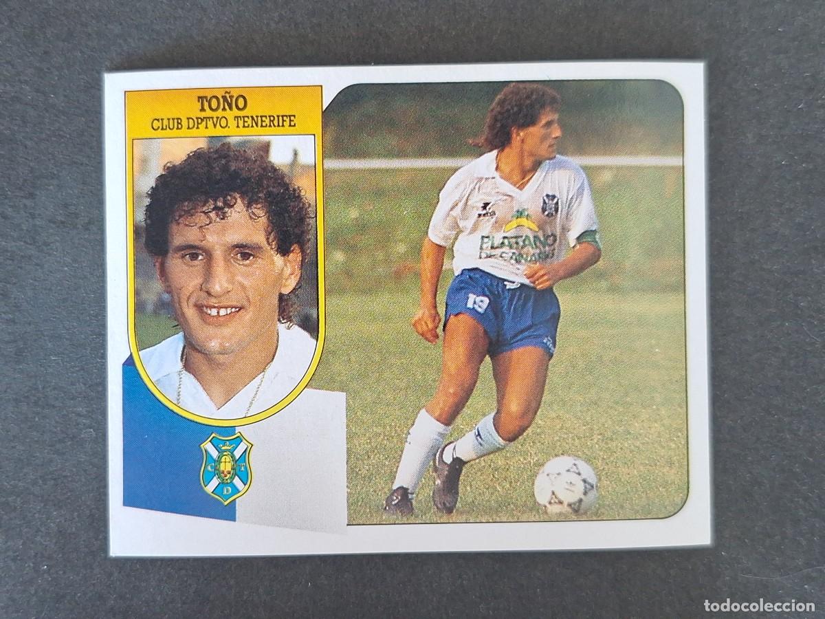 Cromos de f&uacute;tbol: L3 TO&Ntilde;O C. D. TENERIFE LIGA ESTE 1991 1992 91 92 CARTON SIN PEGAR NUNCA PEGADO