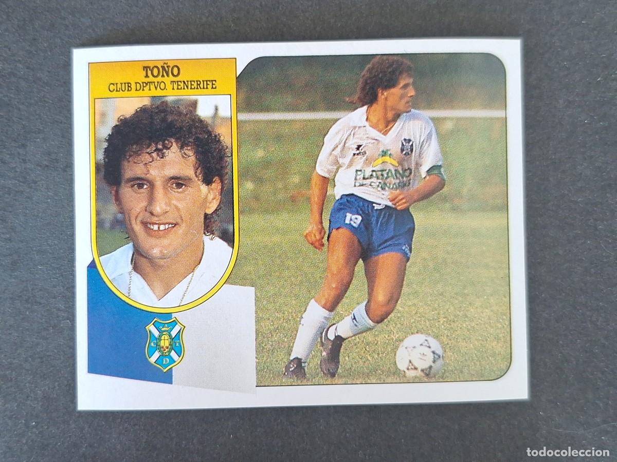 Cromos de f&uacute;tbol: L3 TO&Ntilde;O C. D. TENERIFE LIGA ESTE 1991 1992 91 92 CARTON SIN PEGAR NUNCA PEGADO