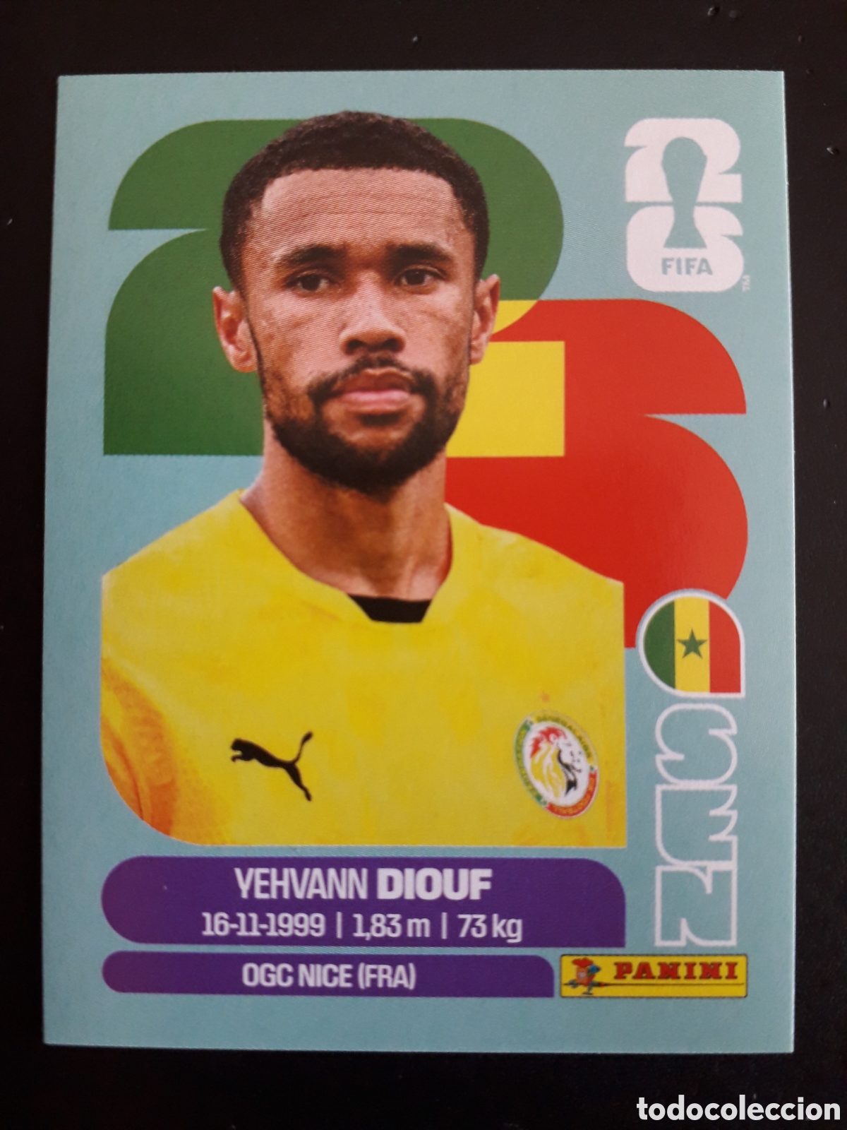 Cartes &agrave; collectionner de Football: YEHVANN DIOUF SENEGAL SEN 3 MUNDIAL F&Uacute;TBOL 2026 FIFA WORLD CUP PANINI SIN PEGAR PEDIDO M&Iacute;NIMO 3&euro;