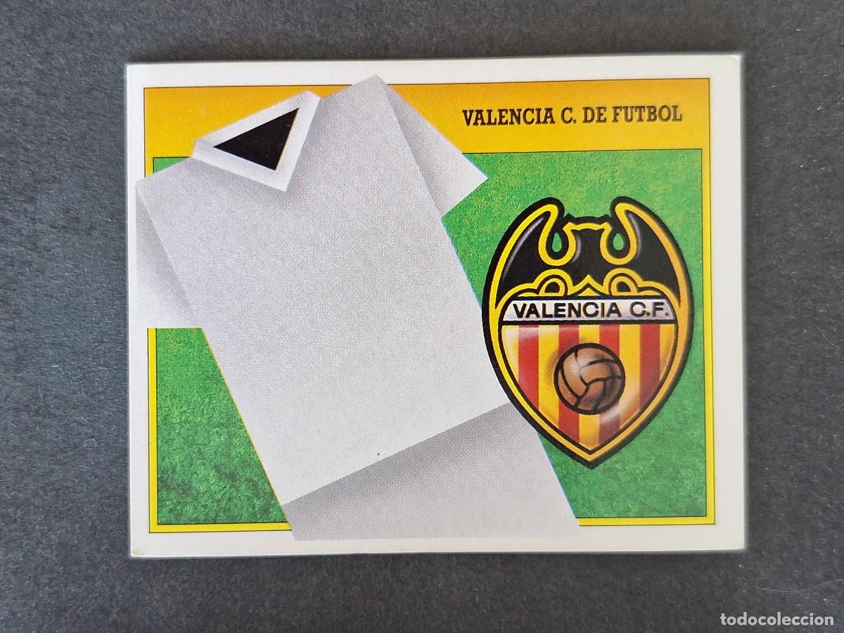 Cartes &agrave; collectionner de Football: L3 ESCUDO VALENCIA C. F. LIGA ESTE 1991 1992 91 92 CARTON SIN PEGAR NUNCA PEGADO