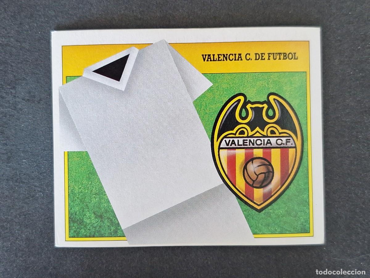 Figurine di Calcio: L3 ESCUDO VALENCIA C. F. LIGA ESTE 1991 1992 91 92 CARTON SIN PEGAR NUNCA PEGADO