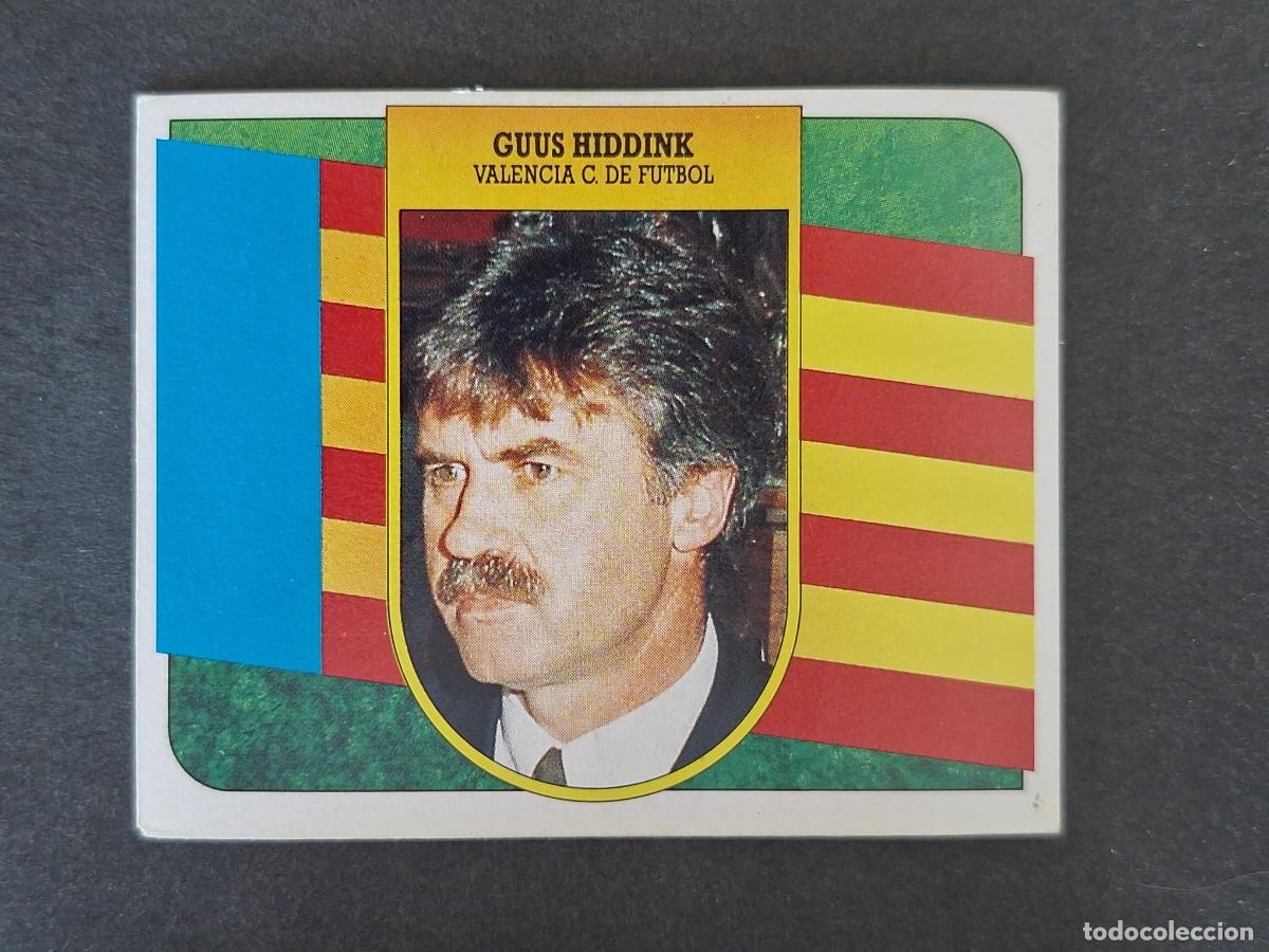 Figurine di Calcio: L3 GUUS HIDDINK ENTRENADOR VALENCIA C. F. LIGA ESTE 1991 1992 91 92 CARTON SIN PEGAR NUNCA PEGADO