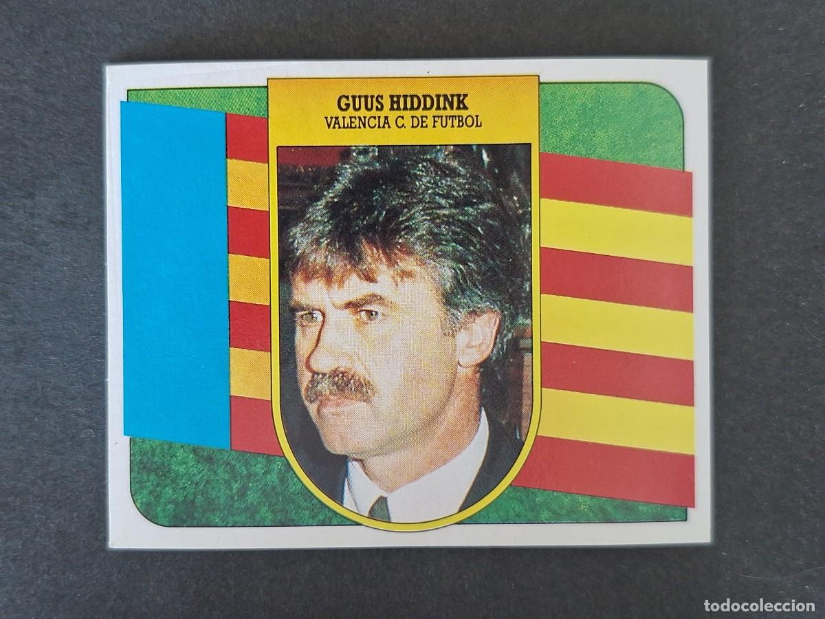 Figurine di Calcio: L3 GUUS HIDDINK ENTRENADOR VALENCIA C. F. LIGA ESTE 1991 1992 91 92 CARTON SIN PEGAR NUNCA PEGADO