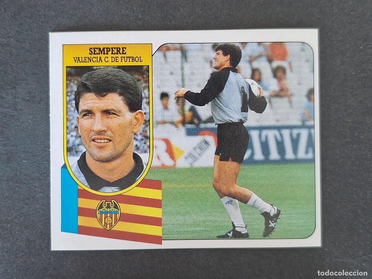 Cromos de f&uacute;tbol: L3 SEMPERE VALENCIA C. F. LIGA ESTE 1991 1992 91 92 CARTON SIN PEGAR NUNCA PEGADO