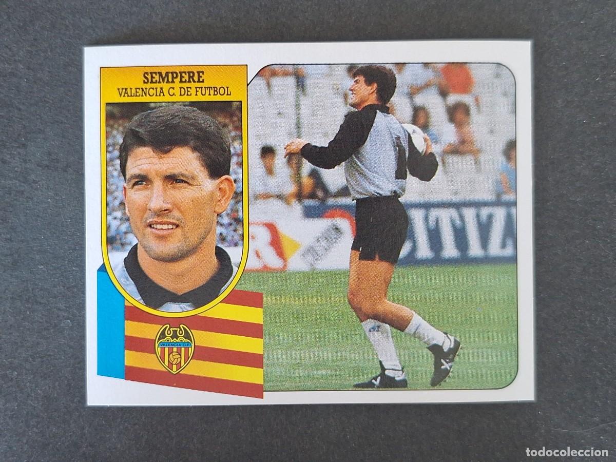 Cromos de f&uacute;tbol: L3 SEMPERE VALENCIA C. F. LIGA ESTE 1991 1992 91 92 CARTON SIN PEGAR NUNCA PEGADO
