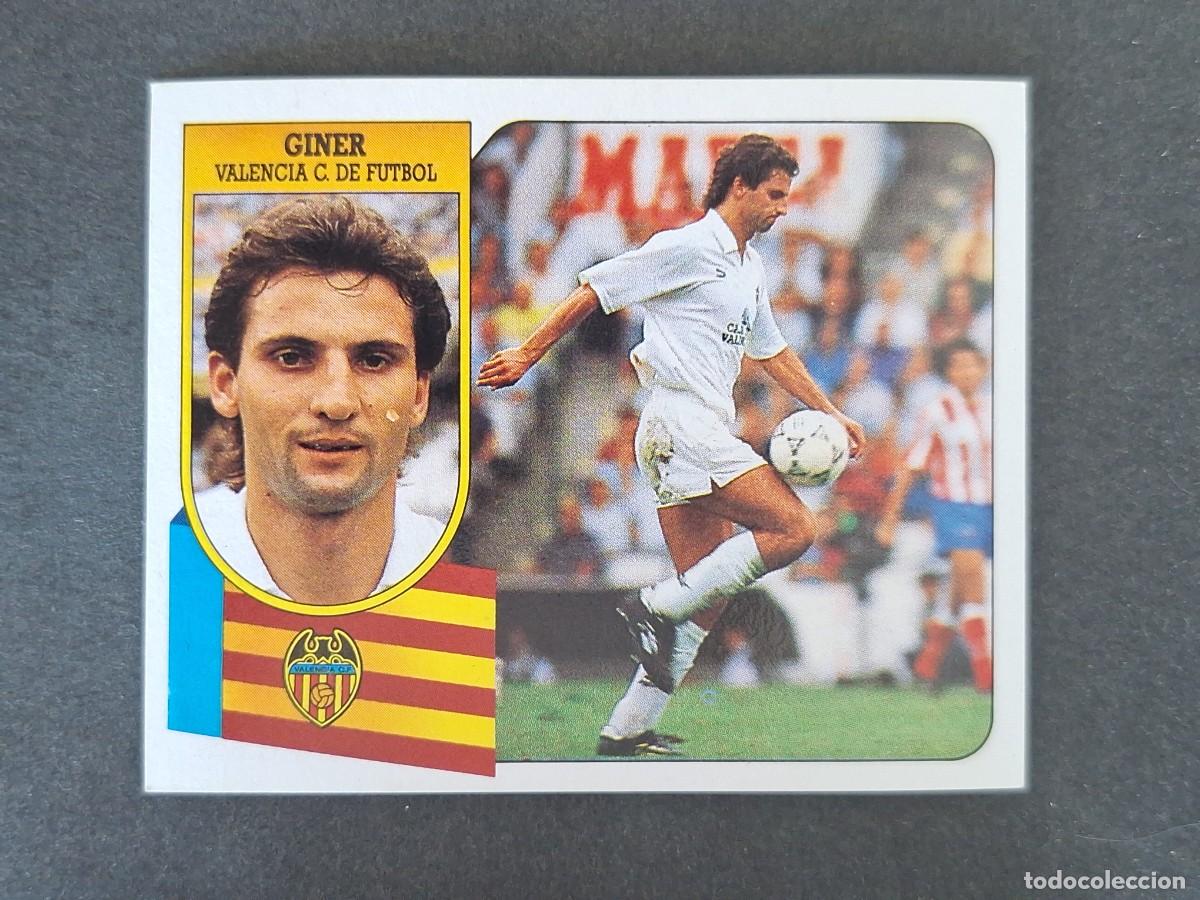 Figurine di Calcio: L3 GINER VALENCIA C. F. LIGA ESTE 1991 1992 91 92 CARTON SIN PEGAR NUNCA PEGADO