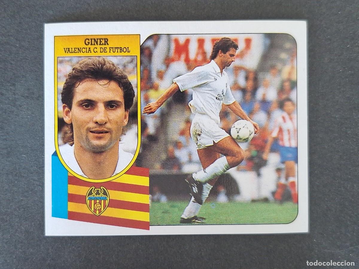 Figurine di Calcio: L3 GINER VALENCIA C. F. LIGA ESTE 1991 1992 91 92 CARTON SIN PEGAR NUNCA PEGADO