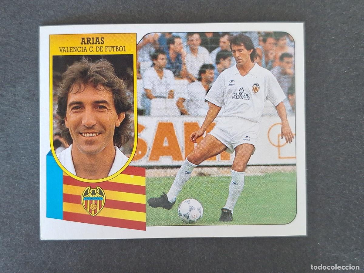 Cromos de f&uacute;tbol: L3 ARIAS VALENCIA C. F. LIGA ESTE 1991 1992 91 92 CARTON SIN PEGAR NUNCA PEGADO