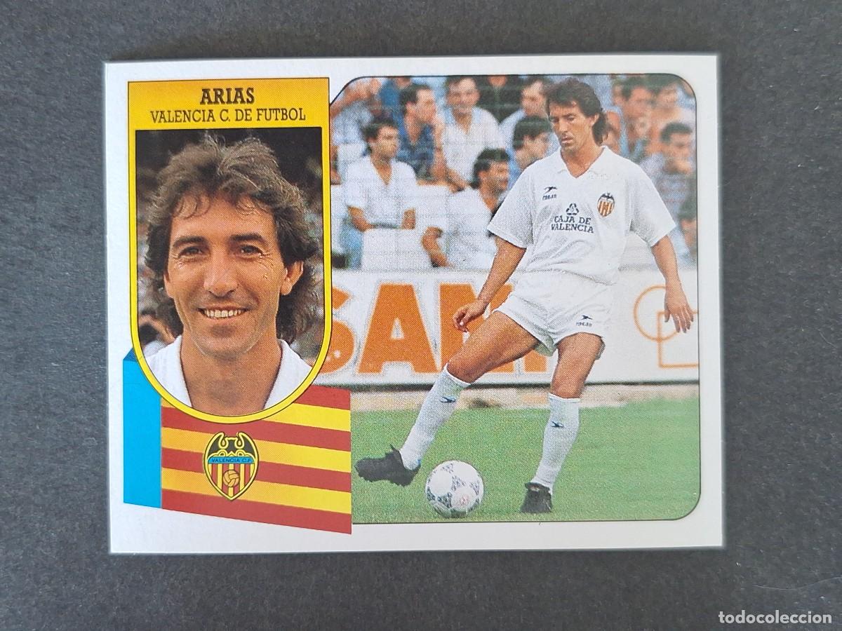 Cromos de f&uacute;tbol: L3 ARIAS VALENCIA C. F. LIGA ESTE 1991 1992 91 92 CARTON SIN PEGAR NUNCA PEGADO