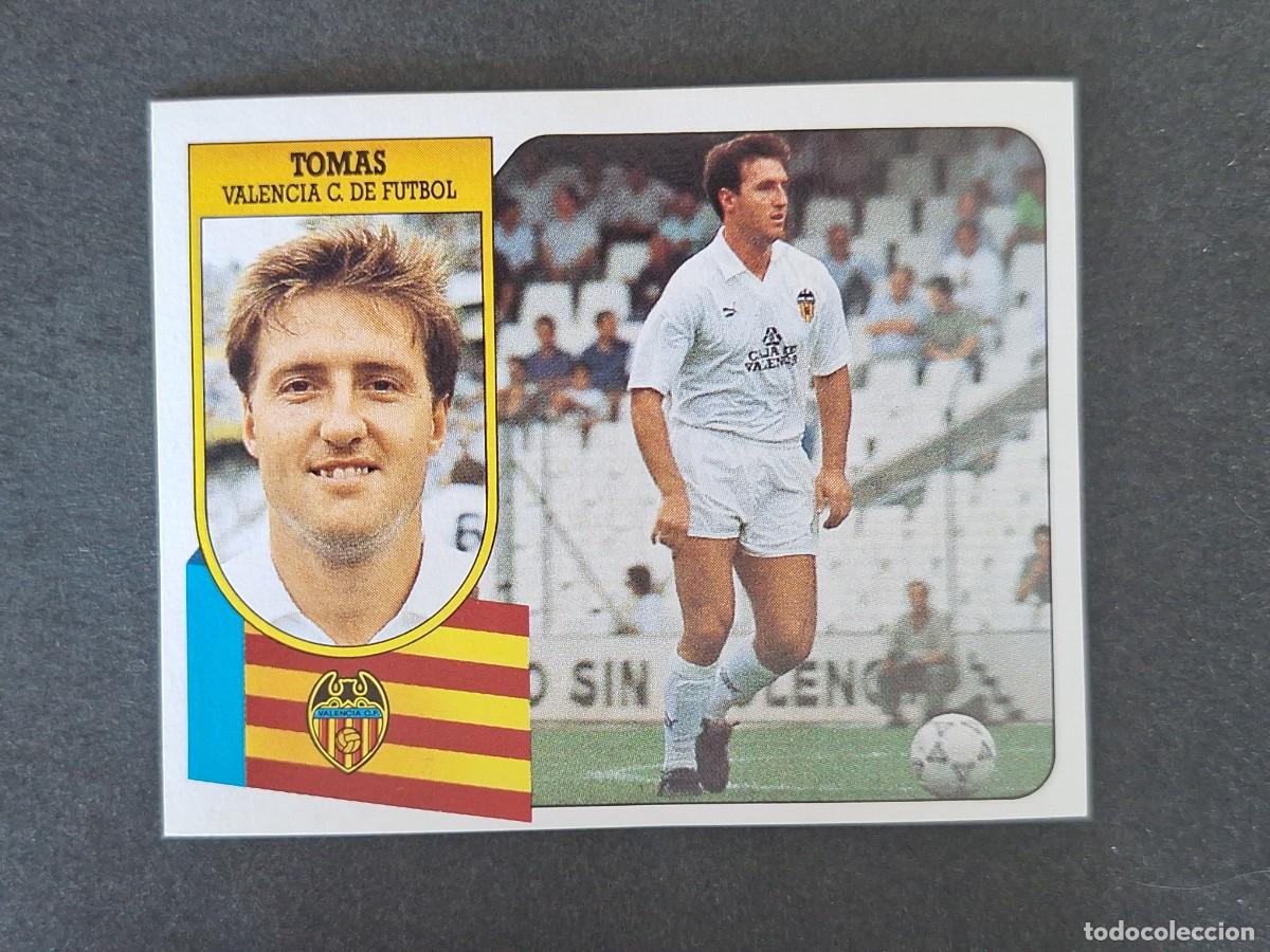Cromos de f&uacute;tbol: L3 TOMAS VALENCIA C. F. LIGA ESTE 1991 1992 91 92 CARTON SIN PEGAR NUNCA PEGADO