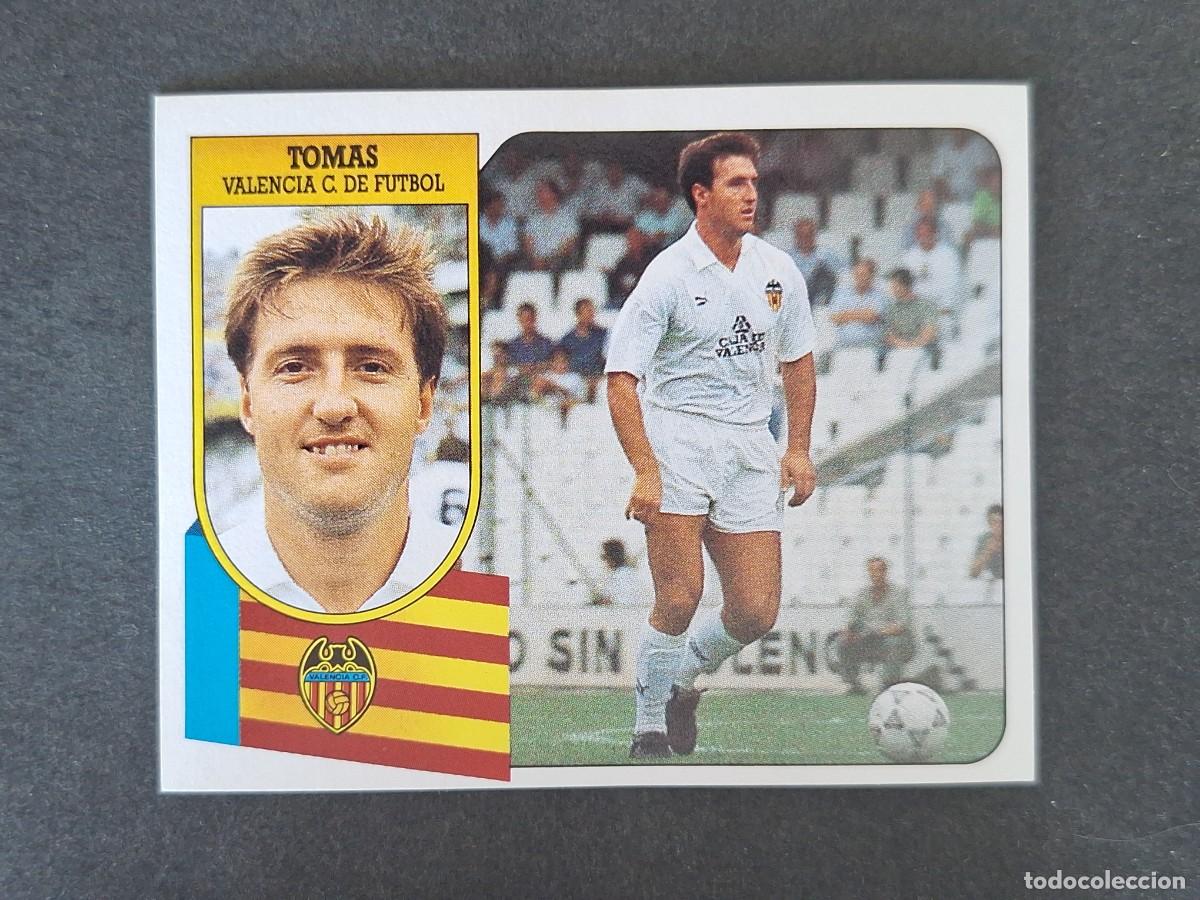 Cromos de f&uacute;tbol: L3 TOMAS VALENCIA C. F. LIGA ESTE 1991 1992 91 92 CARTON SIN PEGAR NUNCA PEGADO