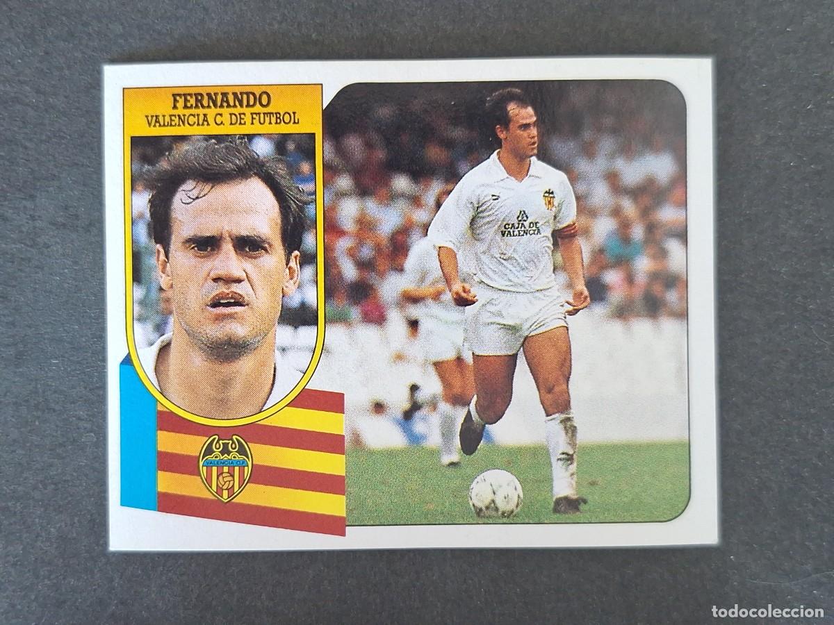 Cromos de f&uacute;tbol: L3 FERNANDO VALENCIA C. F. LIGA ESTE 1991 1992 91 92 CARTON SIN PEGAR NUNCA PEGADO