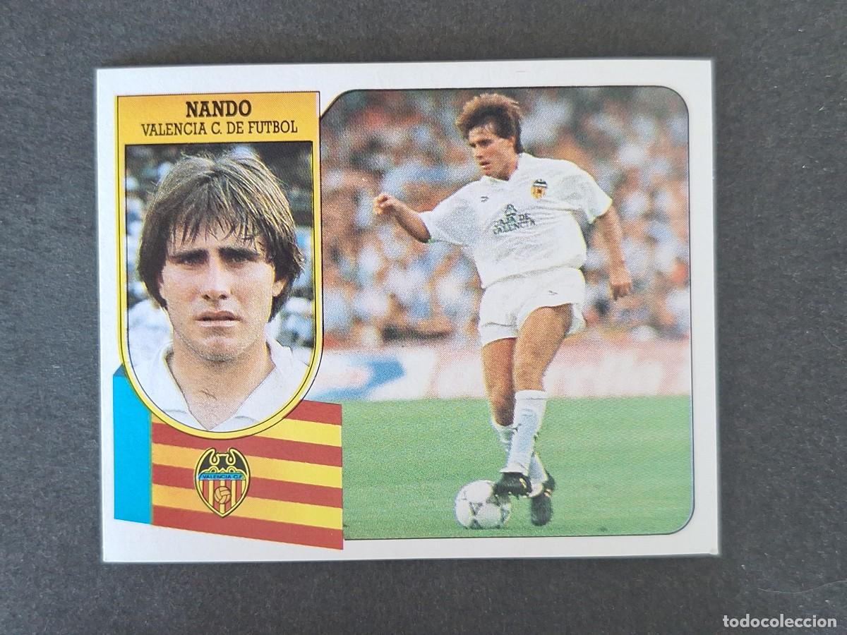 Cromos de f&uacute;tbol: L3 NANDO VALENCIA C. F. LIGA ESTE 1991 1992 91 92 CARTON SIN PEGAR NUNCA PEGADO