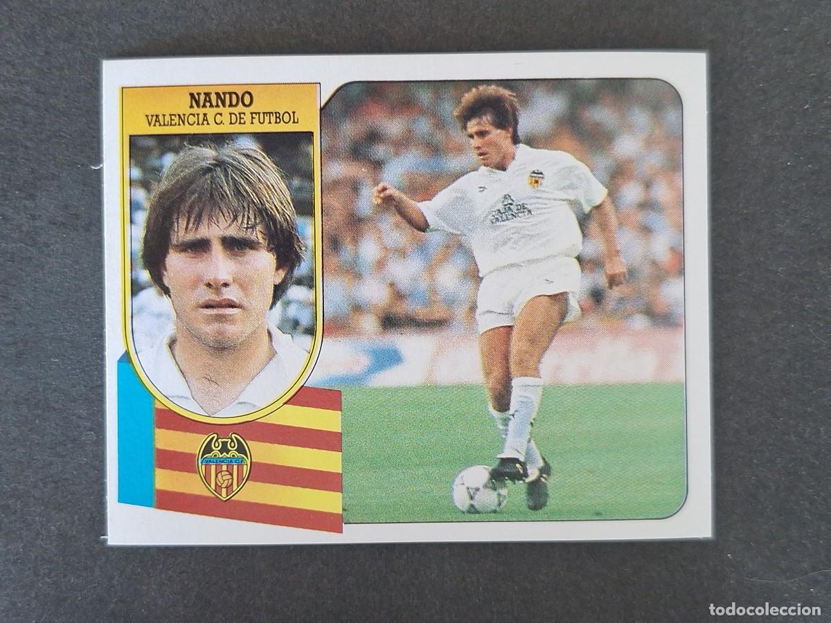 Cromos de f&uacute;tbol: L3 NANDO VALENCIA C. F. LIGA ESTE 1991 1992 91 92 CARTON SIN PEGAR NUNCA PEGADO