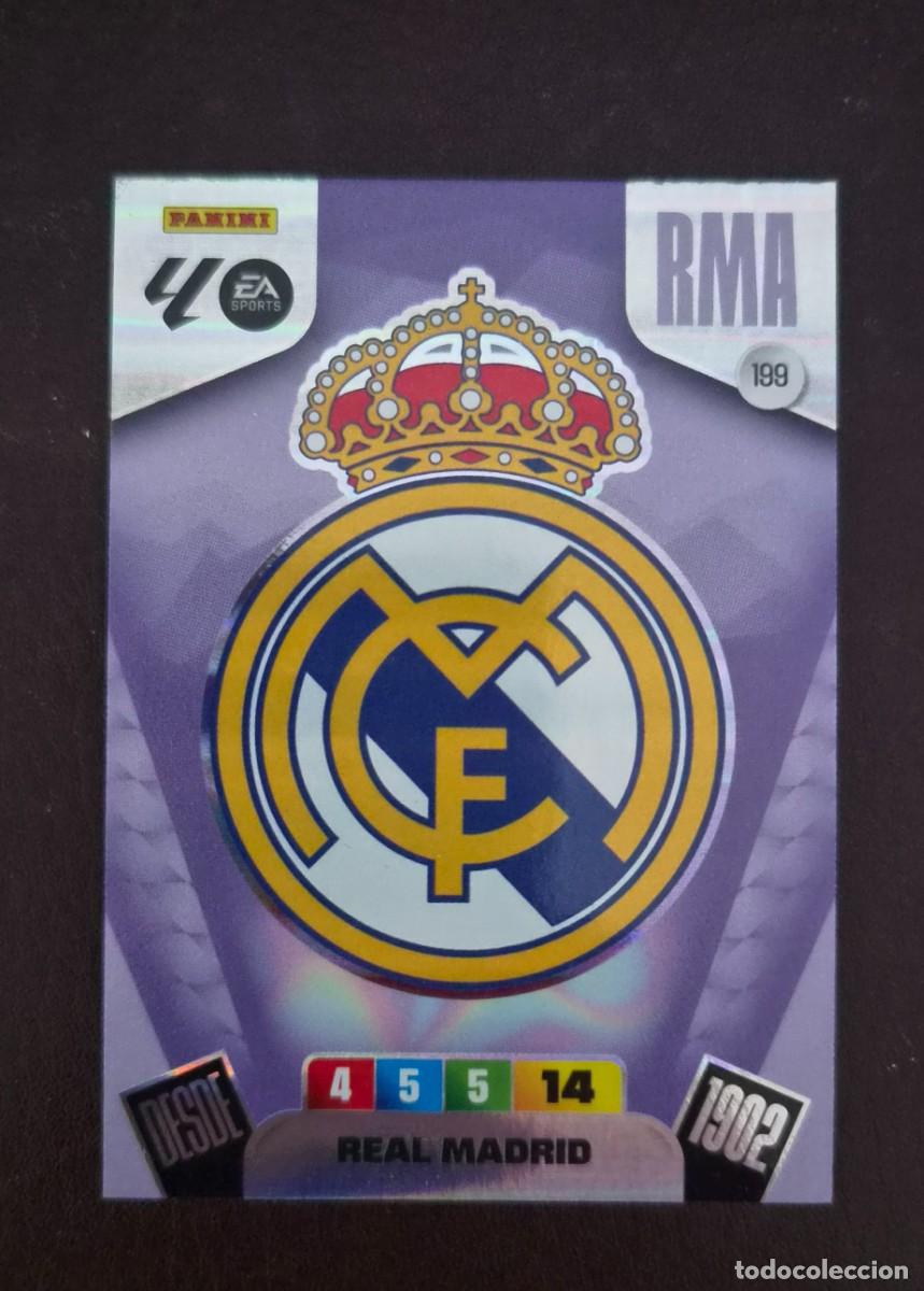 Football Stickers: 199 ESCUDO REAL MADRID ADRENALYN 2025 2026 PANINI
