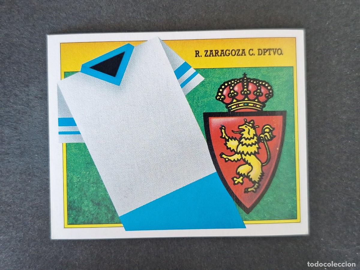 Figurine di Calcio: L3 ESCUDO REAL ZARAGOZA LIGA ESTE 1991 1992 91 92 CARTON SIN PEGAR NUNCA PEGADO