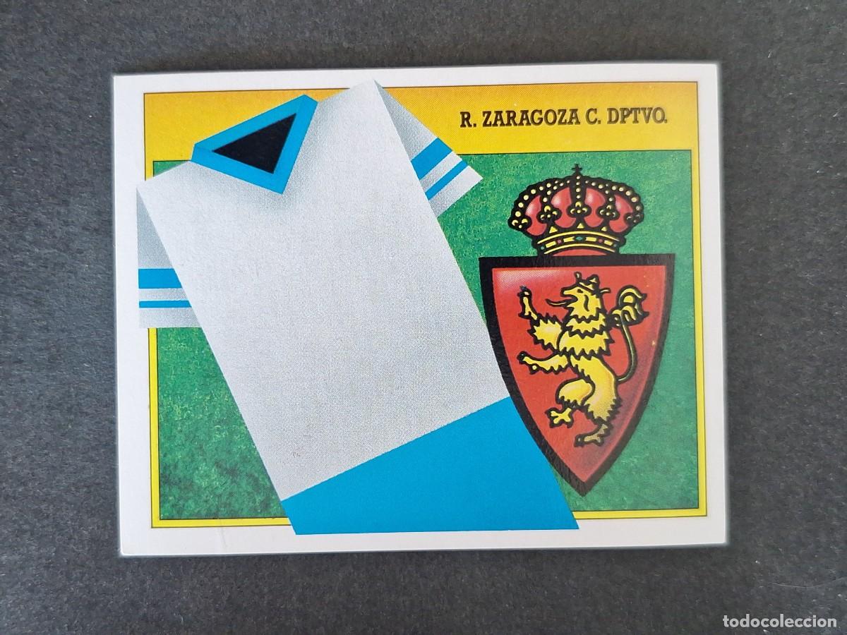 Figurine di Calcio: L3 ESCUDO REAL ZARAGOZA LIGA ESTE 1991 1992 91 92 CARTON SIN PEGAR NUNCA PEGADO