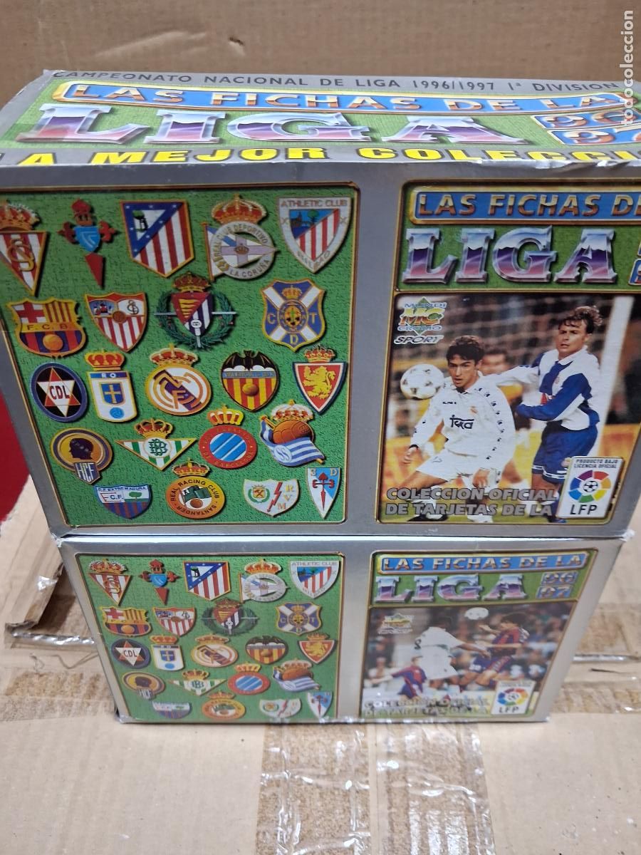 Football Stickers: LOTE 2 CAJAS 200 SOBRES SIN ABRIR FUTBOL LIGA 1996 1997 MUNDICROMO NUEVOS