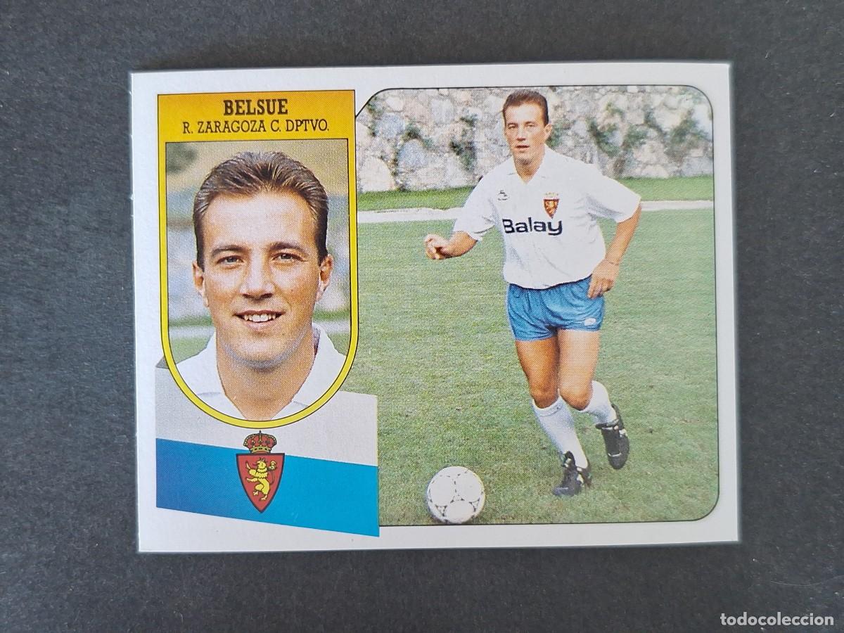 Cromos de f&uacute;tbol: L3 BELSUE REAL ZARAGOZA LIGA ESTE 1991 1992 91 92 CARTON SIN PEGAR NUNCA PEGADO