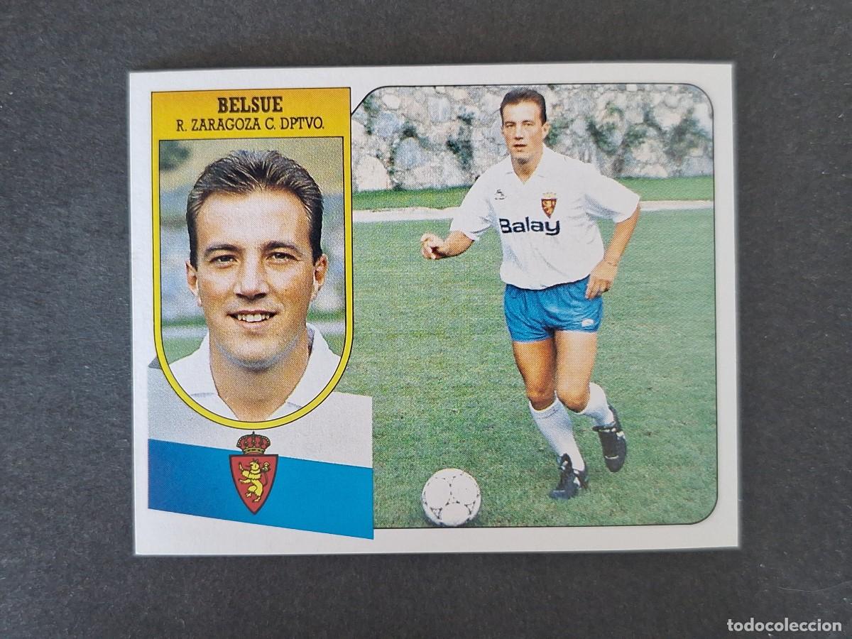 Cromos de f&uacute;tbol: L3 BELSUE REAL ZARAGOZA LIGA ESTE 1991 1992 91 92 CARTON SIN PEGAR NUNCA PEGADO