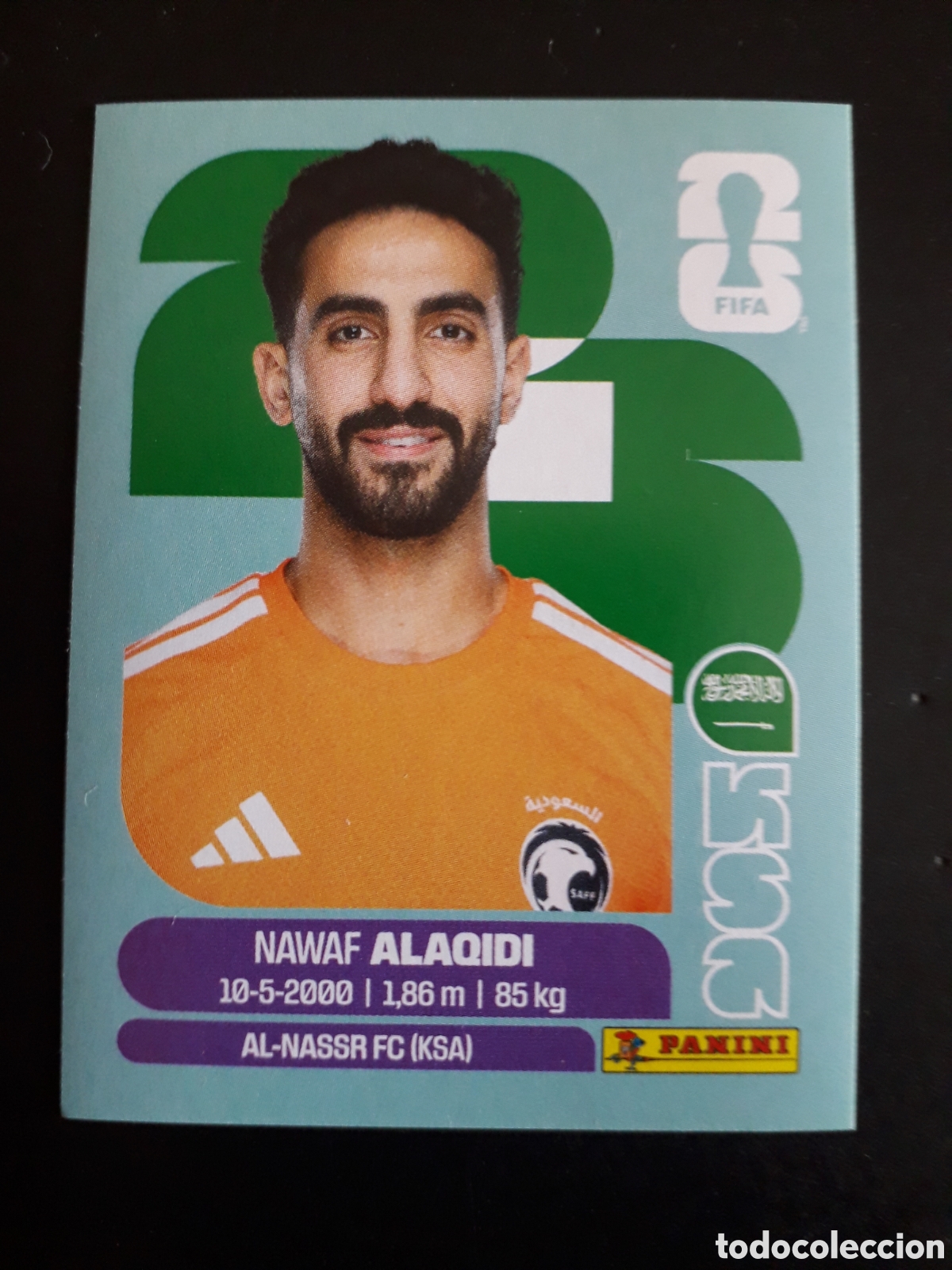Cromos de f&uacute;tbol: ALAQIDI ARABIA SAUD&Iacute; KSA 2 MUNDIAL F&Uacute;TBOL 2026 FIFA WORLD CUP PANINI SIN PEGAR PEDIDO M&Iacute;NIMO 3&euro;