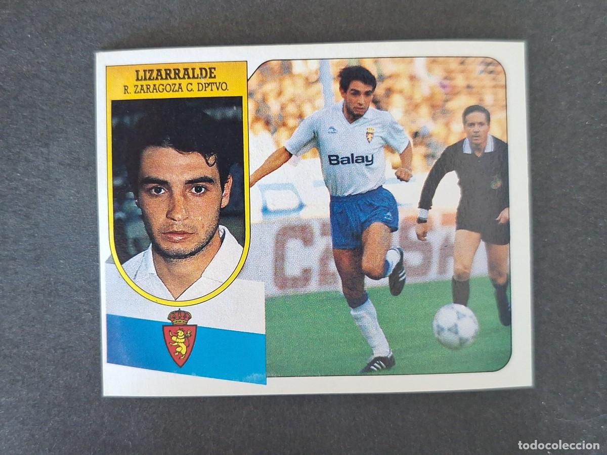 Cromos de f&uacute;tbol: L3 LIZARRALDE REAL ZARAGOZA LIGA ESTE 1991 1992 91 92 CARTON SIN PEGAR NUNCA PEGADO
