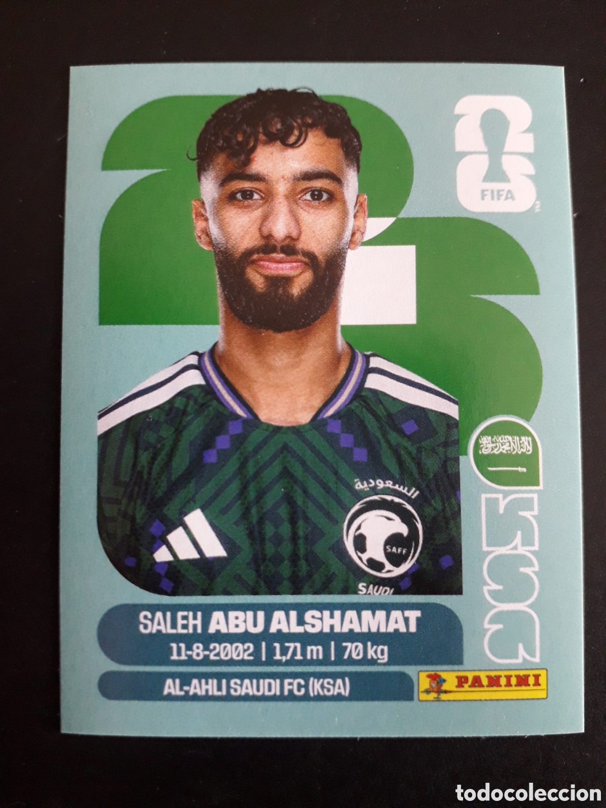 Cromos de f&uacute;tbol: ABU ALSHAMAT ARABIA SAUD&Iacute; KSA 14 MUNDIAL F&Uacute;TBOL 2026 FIFA WORLD CUP PANINI SIN PEG PEDIDO M&Iacute;NIMO 3&euro;