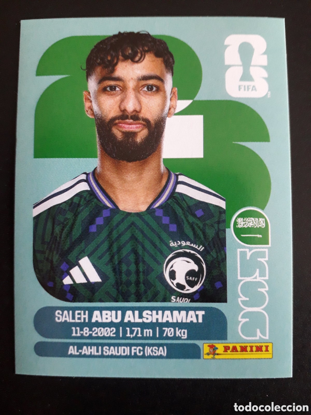 Cromos de f&uacute;tbol: ABU ALSHAMAT ARABIA SAUD&Iacute; KSA 14 MUNDIAL F&Uacute;TBOL 2026 FIFA WORLD CUP PANINI SIN PEG PEDIDO M&Iacute;NIMO 3&euro;