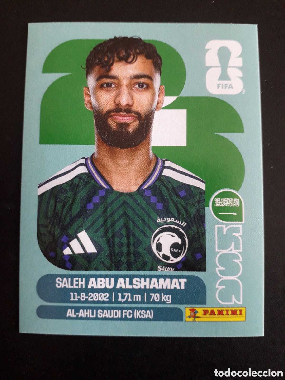 Cromos de f&uacute;tbol: ABU ALSHAMAT ARABIA SAUD&Iacute; KSA 14 MUNDIAL F&Uacute;TBOL 2026 FIFA WORLD CUP PANINI SIN PEG PEDIDO M&Iacute;NIMO 3&euro;