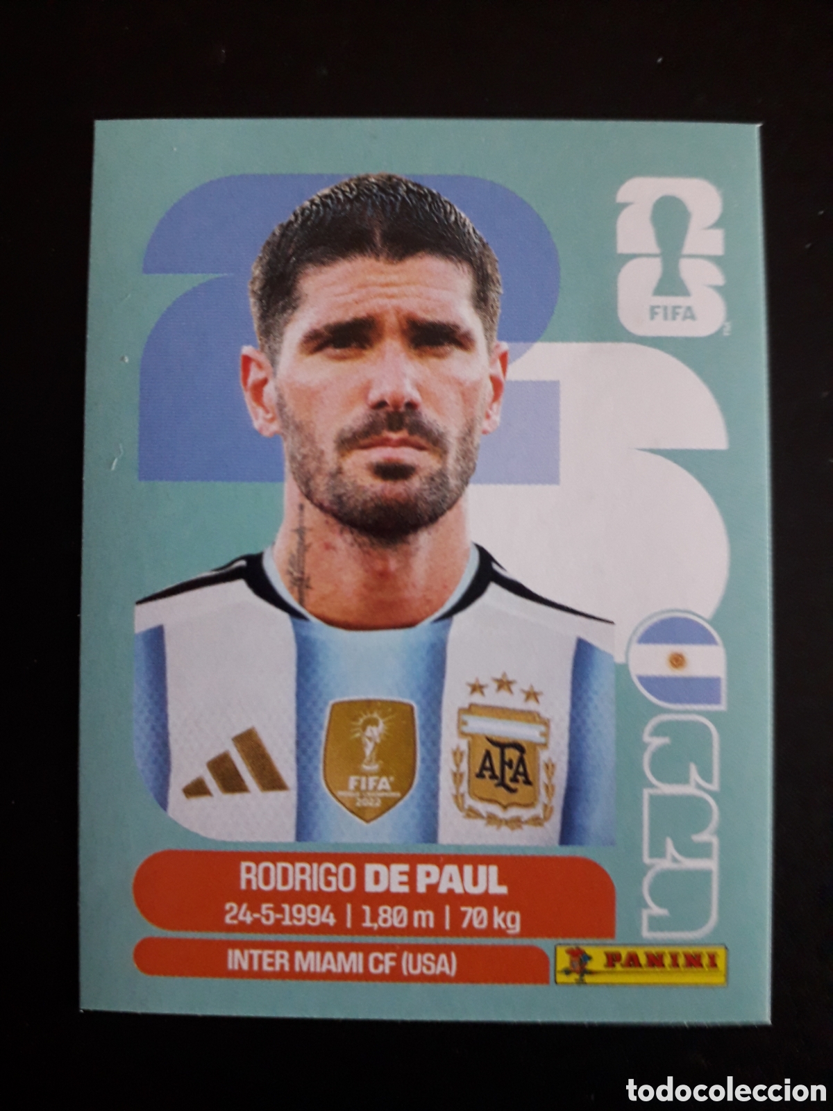 Cartes &agrave; collectionner de Football: DE PAUL ARGENTINA ARG 10 MUNDIAL F&Uacute;TBOL 2026 FIFA WORLD CUP PANINI SIN PEGAR PEDIDO M&Iacute;NIMO 3&euro;
