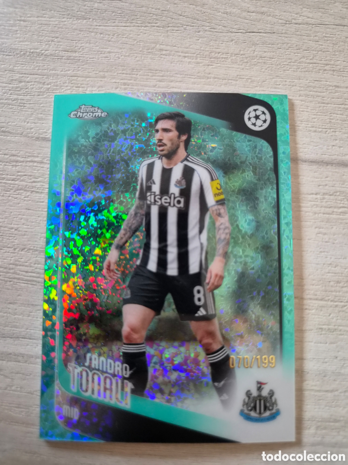 Cromos de f&uacute;tbol: N&deg;109 Sandro Tonali &rdquo;Green X-Factor&rdquo; Topps Chrome UCC 2025/26