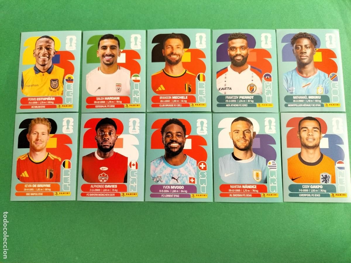 Football Stickers: (PANINI) LOTE DE 10 CROMOS ORIGINALES FIFA WORLD CUP 2026 SIN PEGAR
