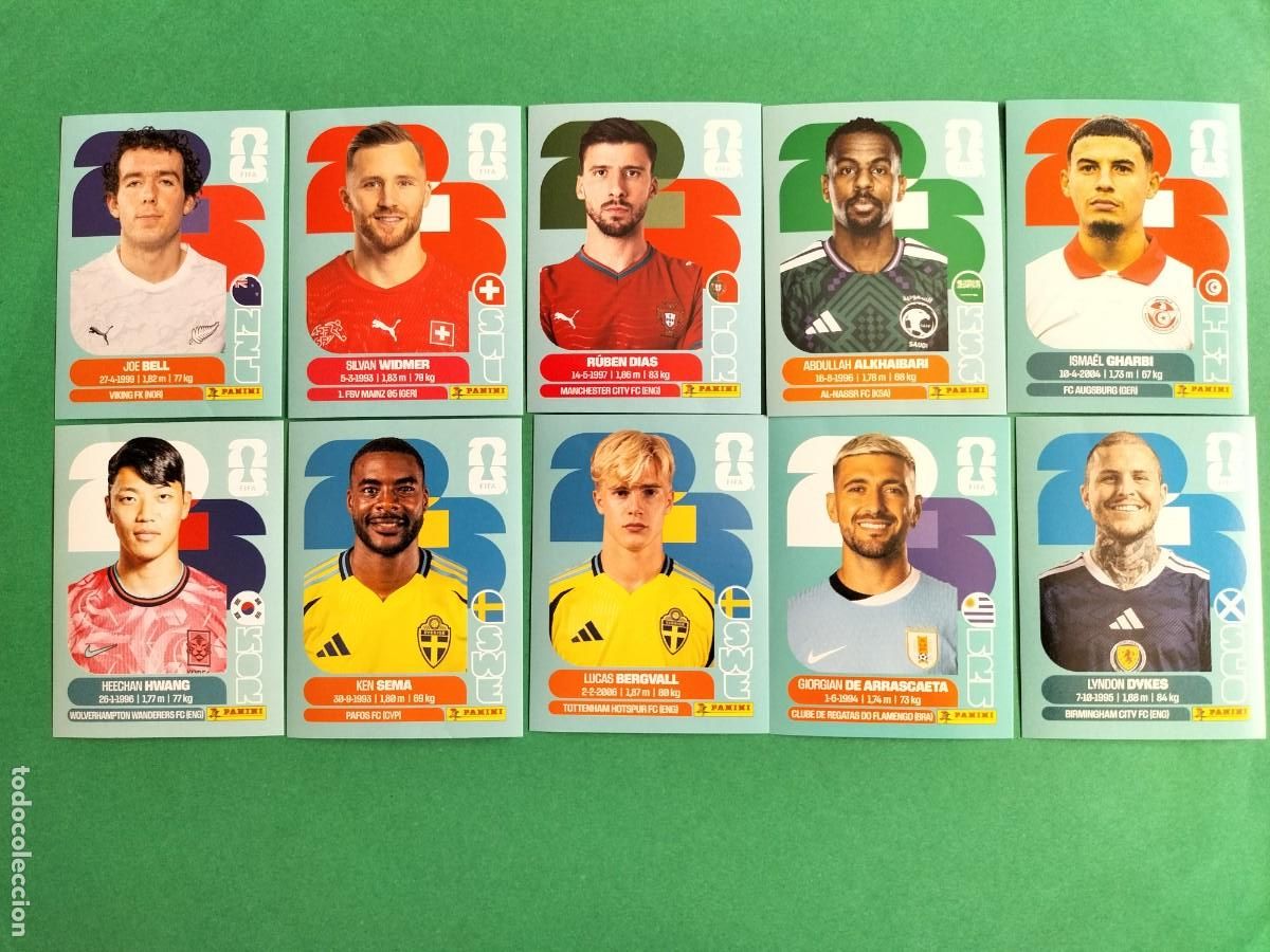 Football Stickers: (PANINI) LOTE DE 10 CROMOS ORIGINALES FIFA WORLD CUP 2026 SIN PEGAR