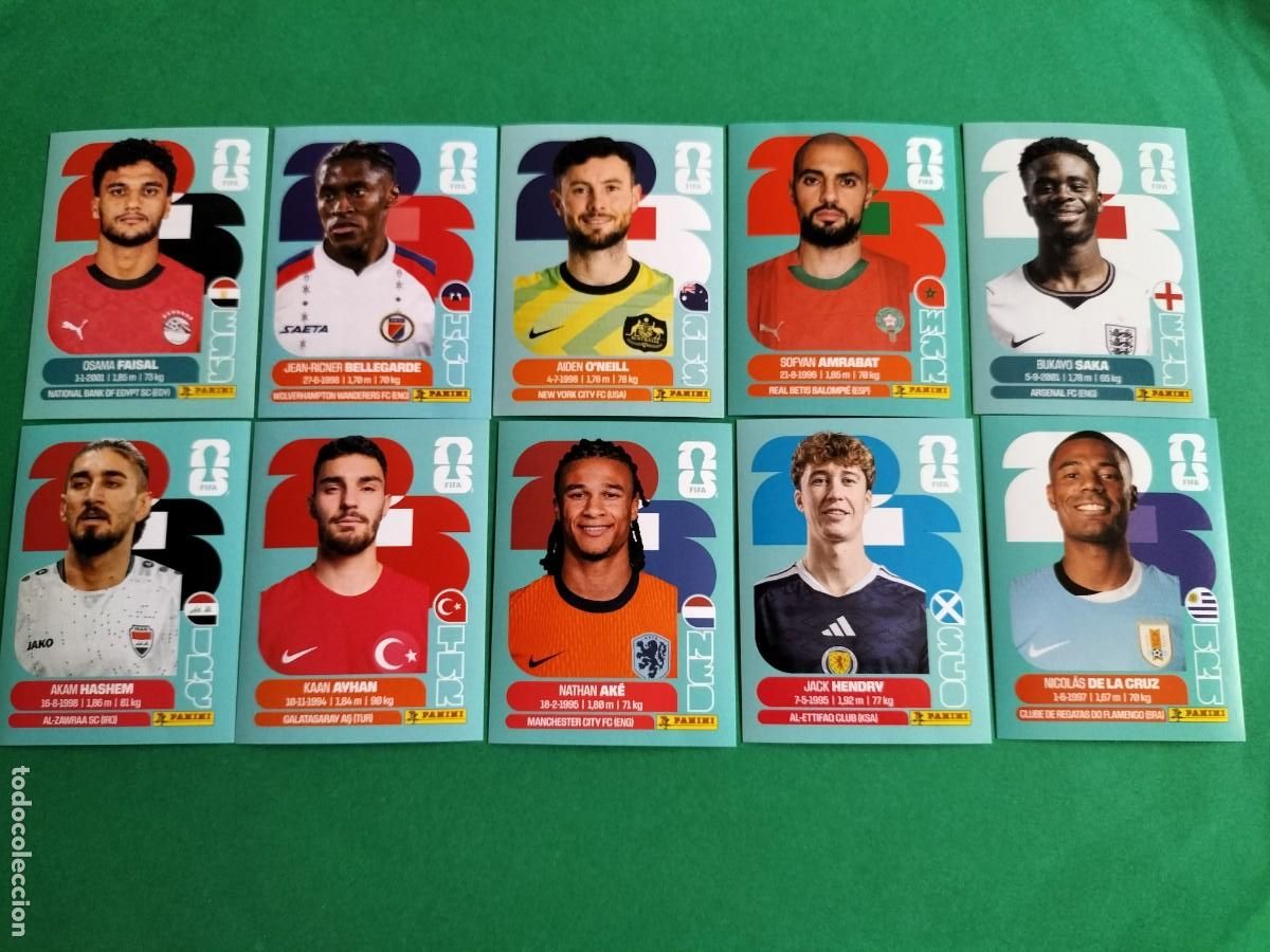 Football Stickers: (PANINI) LOTE DE 10 CROMOS ORIGINALES FIFA WORLD CUP 2026 SIN PEGAR