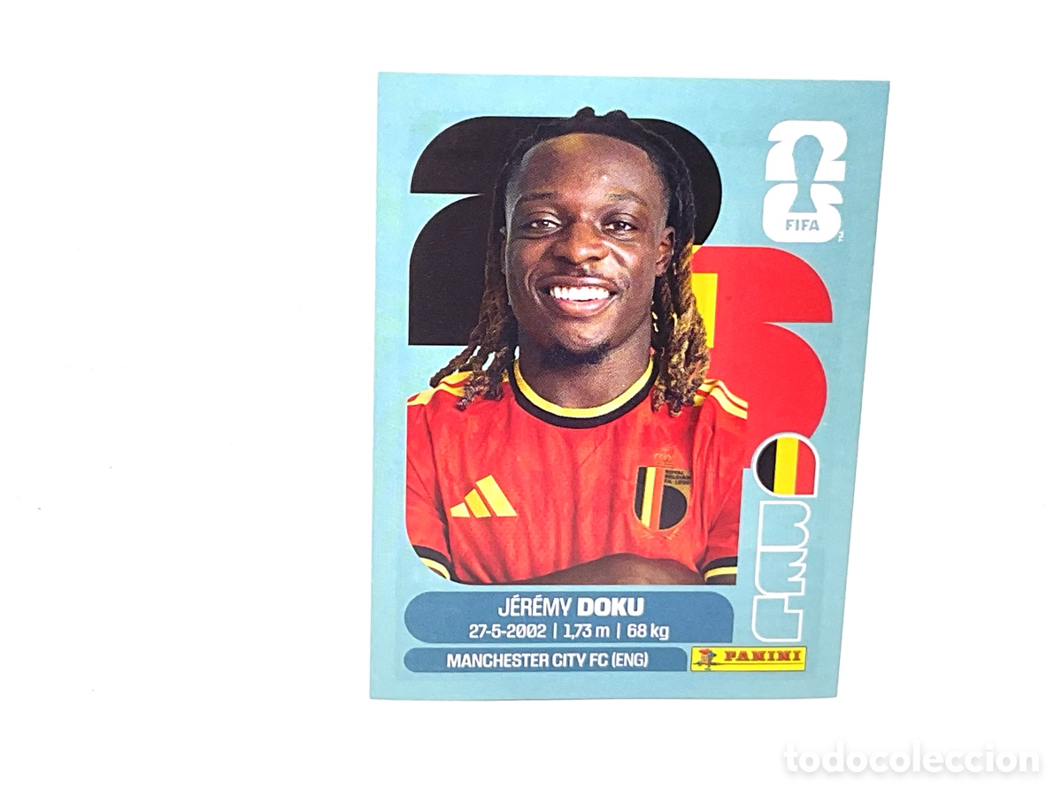 Cartes &agrave; collectionner de Football: BELGICA / BEL . N&ordm; 16 . JEREMY DOKU . FIFA WORLD CUP 2026.PANINI