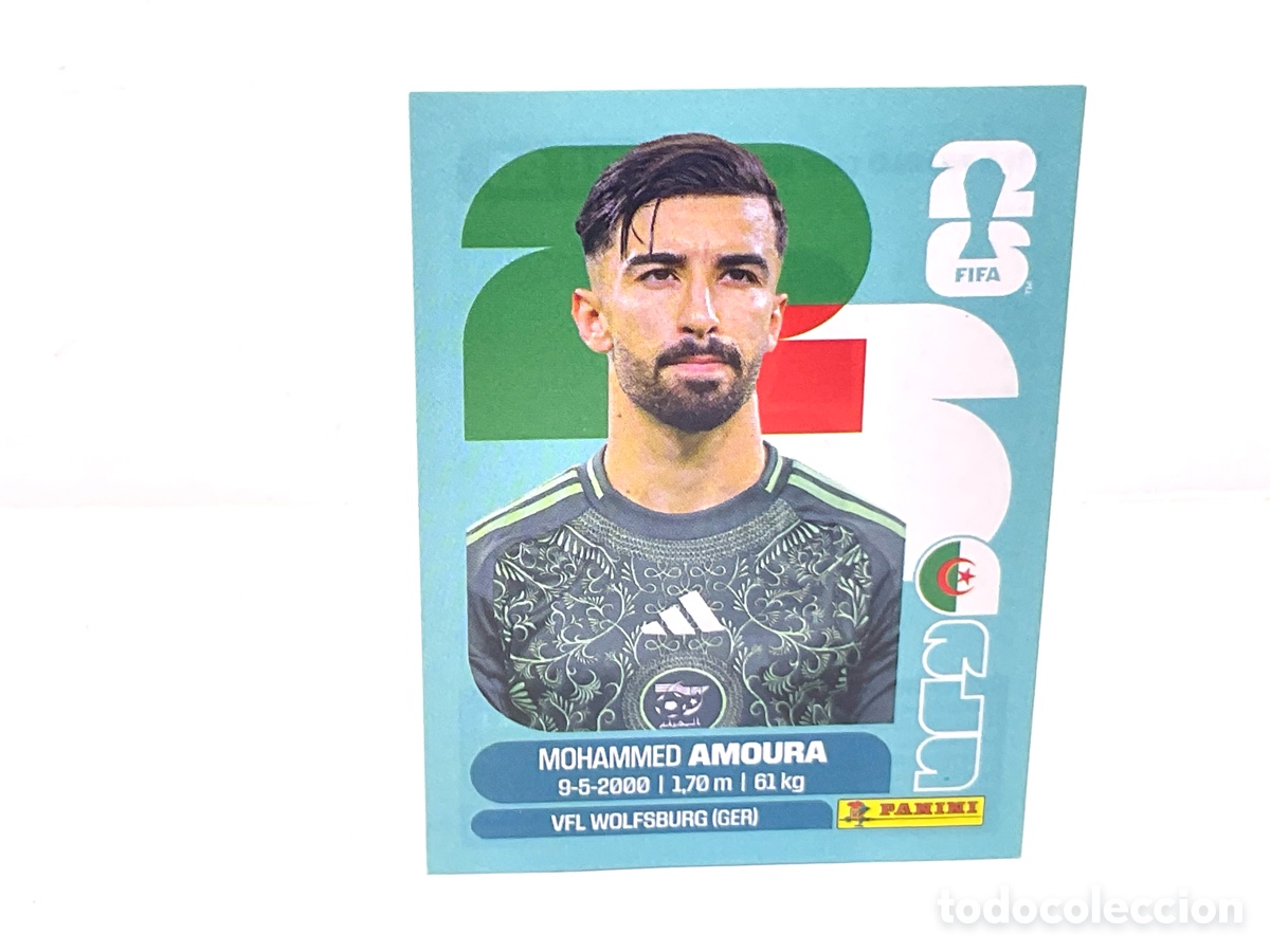 Cartes &agrave; collectionner de Football: ALGERIA / ALG . N&ordm; 20 . MOHAMMED AMOURA . FIFA WORLD CUP 2026.PANINI