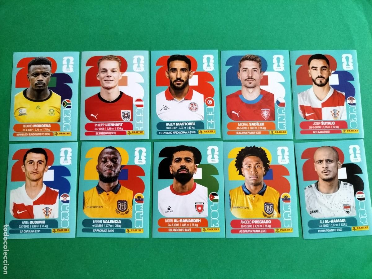 Football Stickers: (PANINI) LOTE DE 10 CROMOS ORIGINALES FIFA WORLD CUP 2026 SIN PEGAR