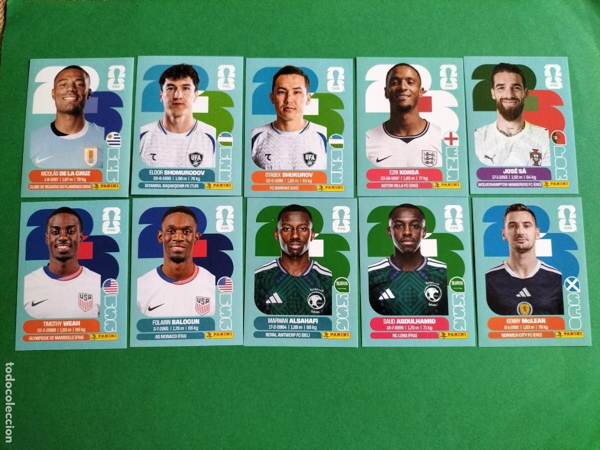 Figurine di Calcio: (PANINI) LOTE DE 10 CROMOS ORIGINALES FIFA WORLD CUP 2026 SIN PEGAR
