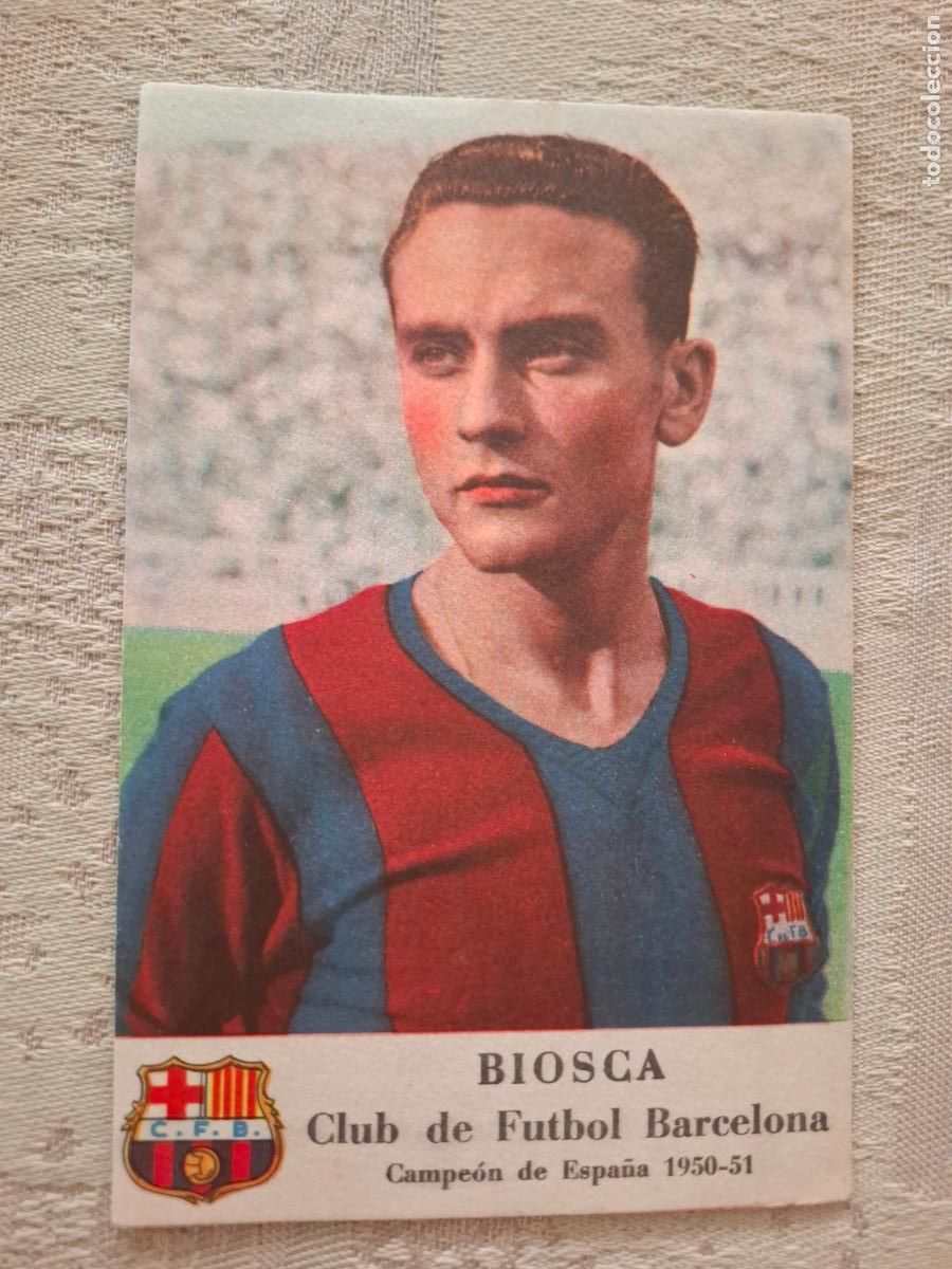 Cartes &agrave; collectionner de Football: BIOSCA 1950 1951 50 51 - FC. BARCELONA - CHAMPA&Ntilde;A CASTELLBLANCH