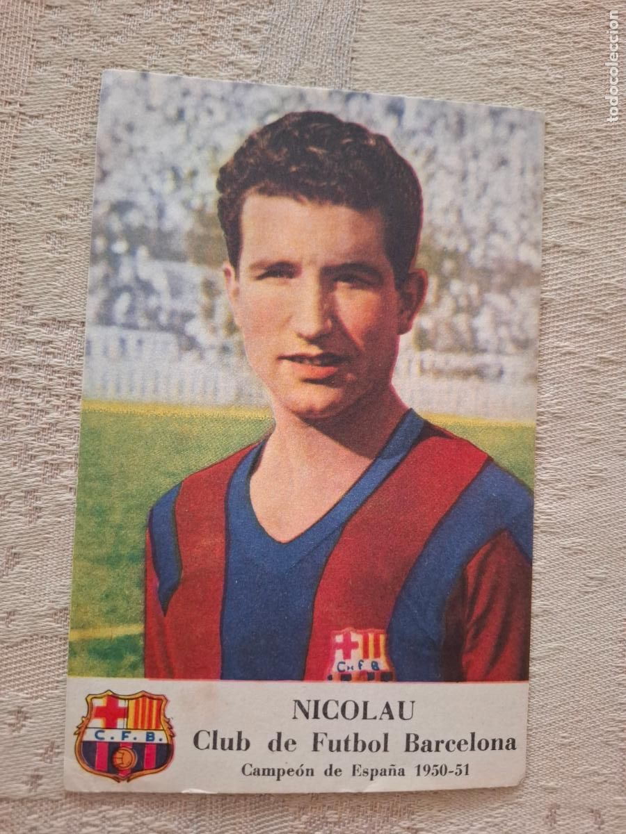 Football Stickers: NICOLAU 1950 1951 50 51 - FC. BARCELONA - CHAMPA&Ntilde;A CASTELLBLANCH