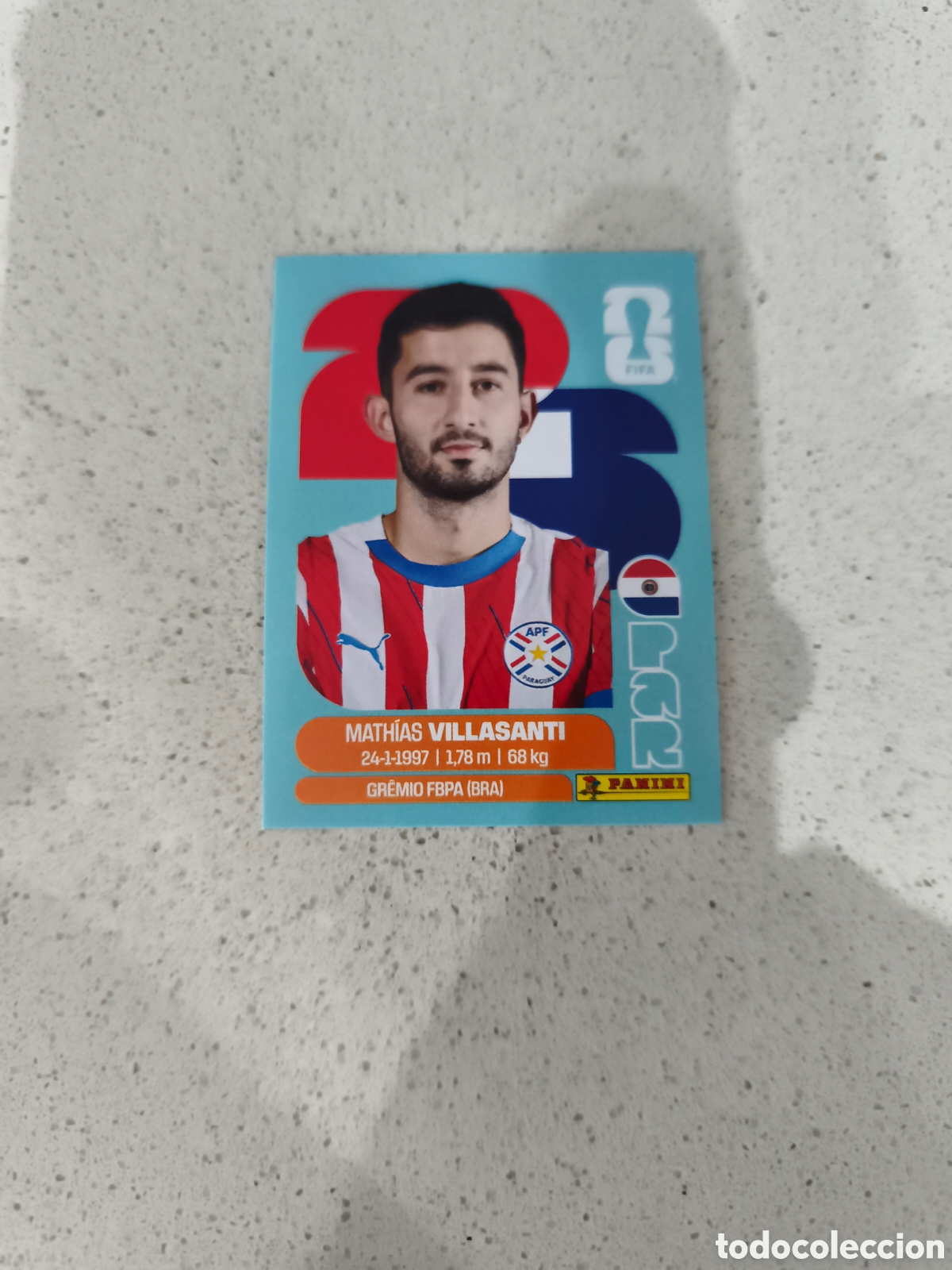 Cromos de f&uacute;tbol: COMO N&Uacute;MERO 9 VILLASANTI PARAGUAY. MUNDIAL 2026. PANINI.