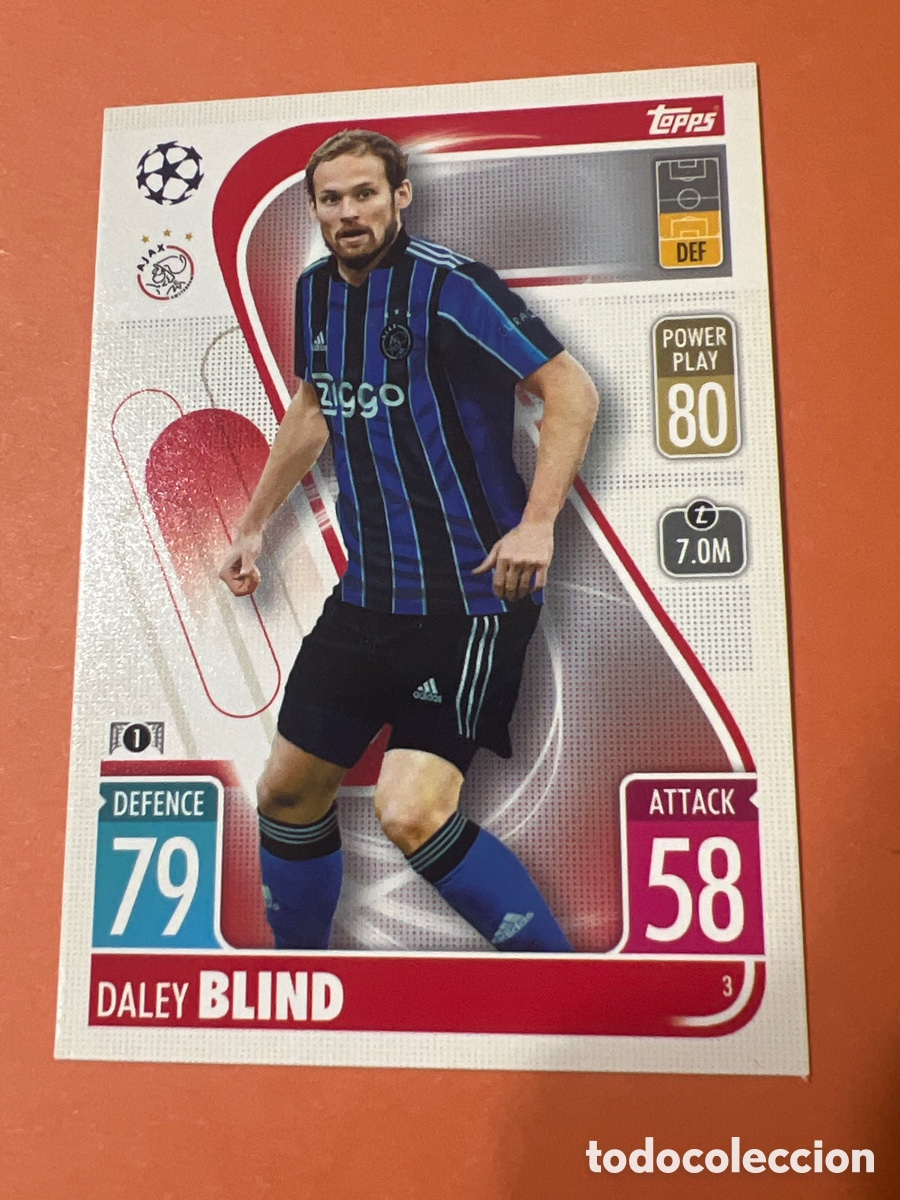 Cromos de f&uacute;tbol: C1924. 3 DALEY BLIND AJAX FICHA MATCH ATTAX CHAMPIONS TOPPS 2021 2022 21 22