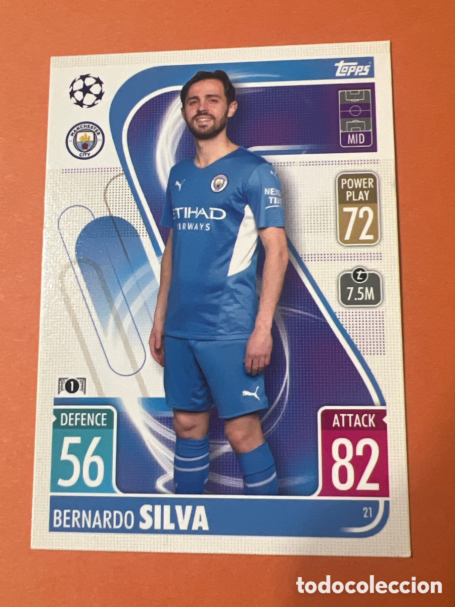 Cromos de f&uacute;tbol: C1926. 21 BERNARDO SILVA MANCHESTER CITY FICHAS MATCH ATTAX CHAMPIONS TOPPS 2021 2022 21 22