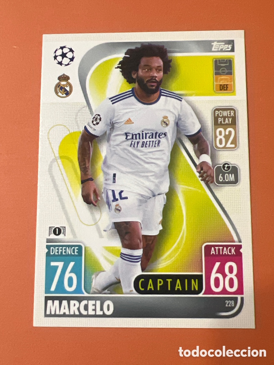 Cromos de f&uacute;tbol: C1930. 228 MARCELO REAL MADRID CAPTAIN FICHAS MATCH ATTAX CHAMPIONS TOPPS 2021 2022 21 22