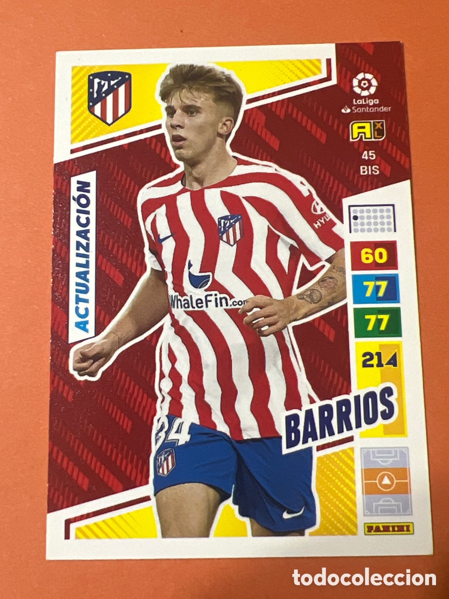 Cromos de f&uacute;tbol: C1936. 45 BIS BARRIOS ATLETICO DE MADRID ACTUALIZACION FICHAS ALBUM ADRENALYN XL 2022 2023 22 23