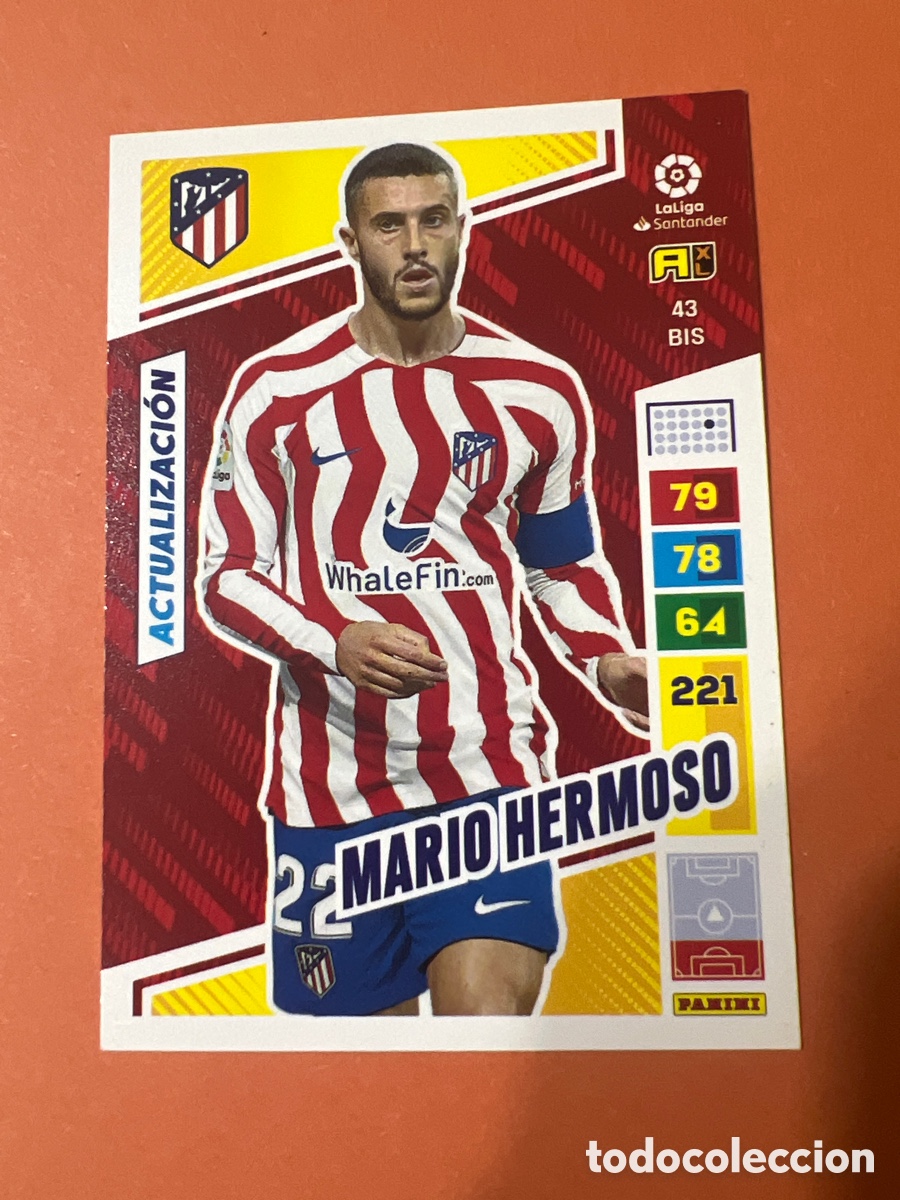 Cromos de f&uacute;tbol: C1938. 43 Bis MARIO HERMOSO (Atl&eacute;tico de Madrid) ACTUALIZACI&Oacute;N. Liga Santander 2022 2023 Adrenalyn