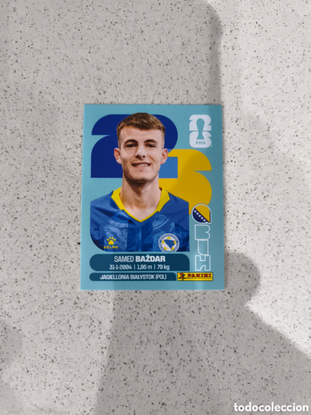 Cromos de f&uacute;tbol: CROMO N&Uacute;MERO 19 BAZDAR BOSNIA Y HERZEGOVINA. MUNDIAL 2026. PANINI.