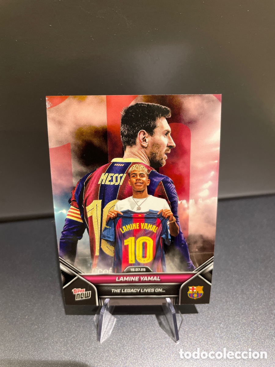Figurine di Calcio: Lamine Yamal & Leo Messi 002 The Legacy Lives On&hellip; Topps Now FC Barcelona 10 2