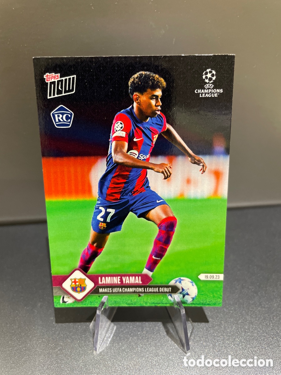 Fu&szlig;ball-Sticker: Lamine Yamal 009 Rookie Topps Now debut UCL FC Barcelona Champions League
